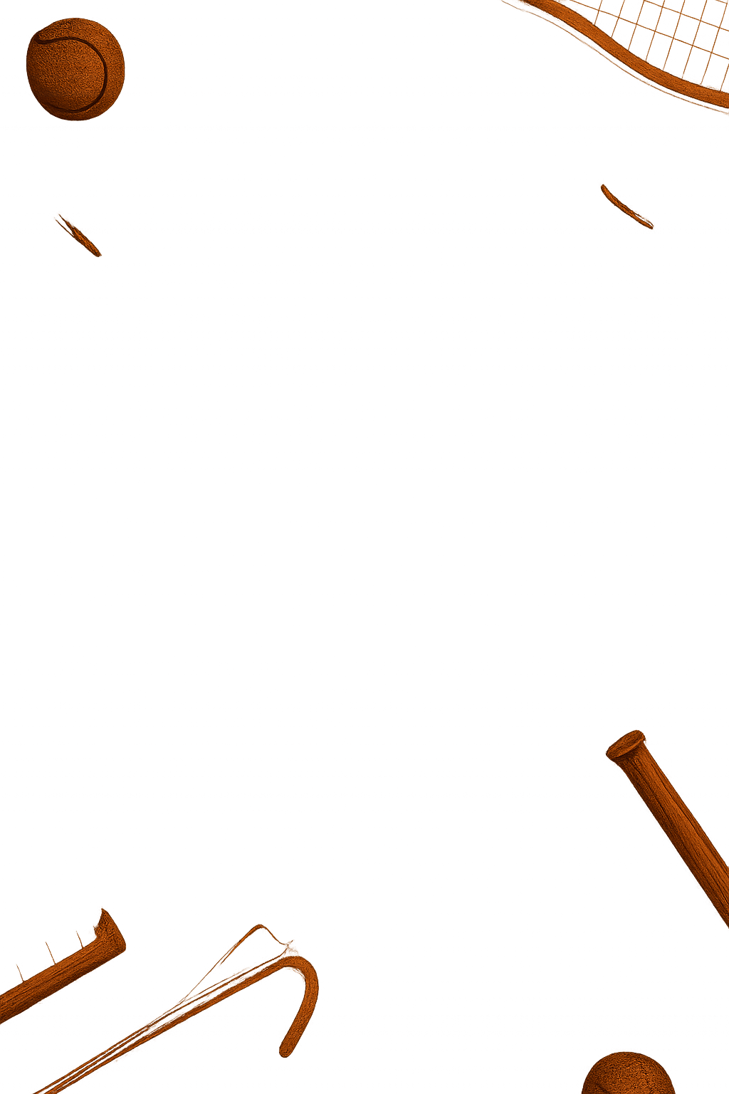 Sports equipment background with tennis and basketball gear